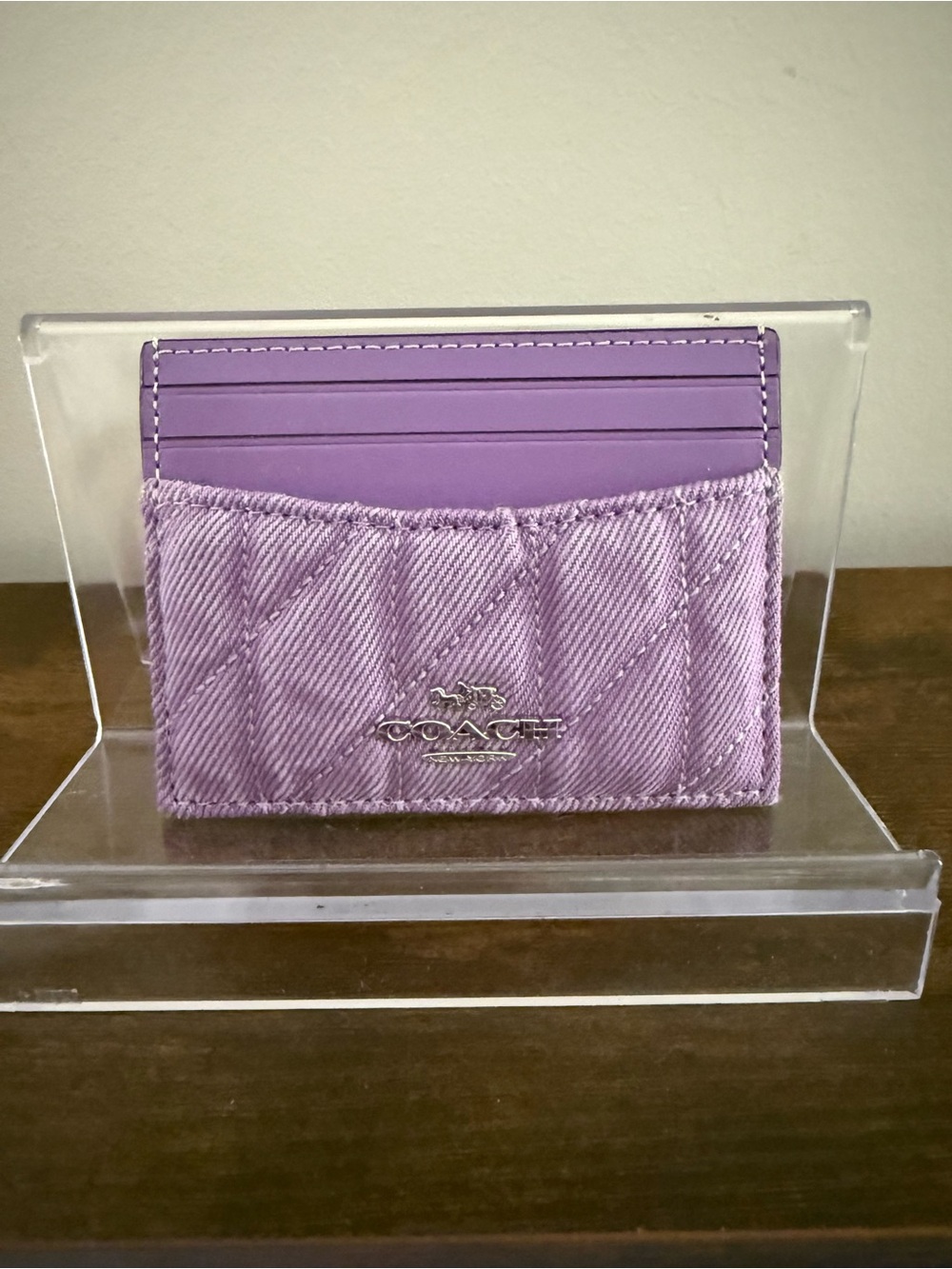 Coach Quilted Denim Cardholder